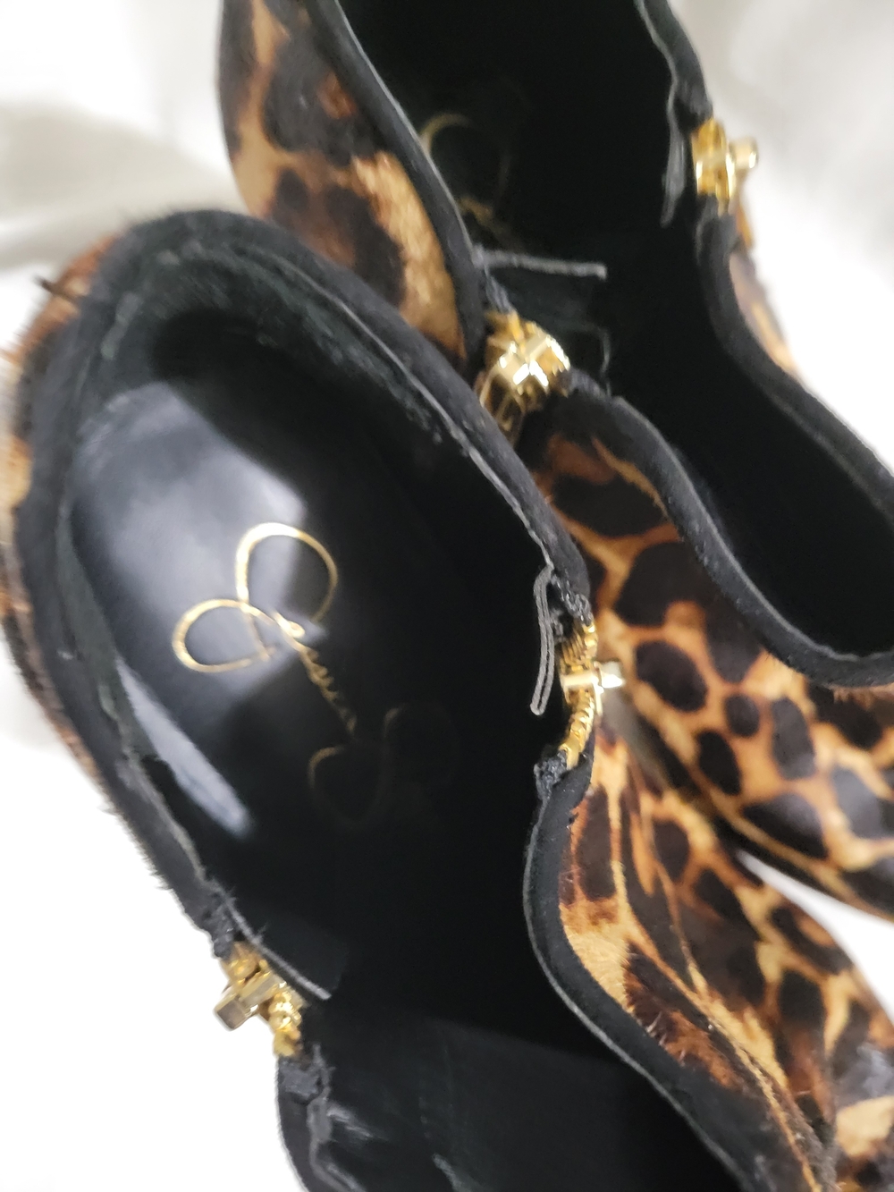 Jessica Simpson Leopard Print Pointed Toe Women’s Ankle Boots - Picture 4 of 5